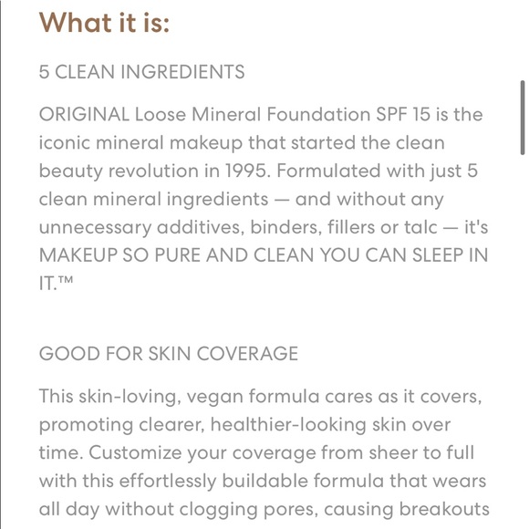 NWT bareMinerals ORIGINAL Foundation SPF 15 Tan Nude 17 - Picture 5 of 11